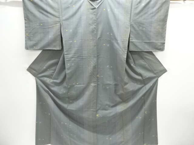 JAPANSE KIMONO / UNUSED TSUMUGI / WOVEN ABSTRACT PATTERN